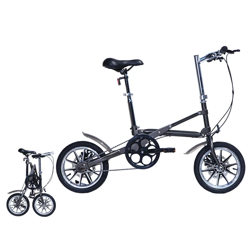 14-дюймовый ультралегкий портативный складной велосипед с переменной скоростью
