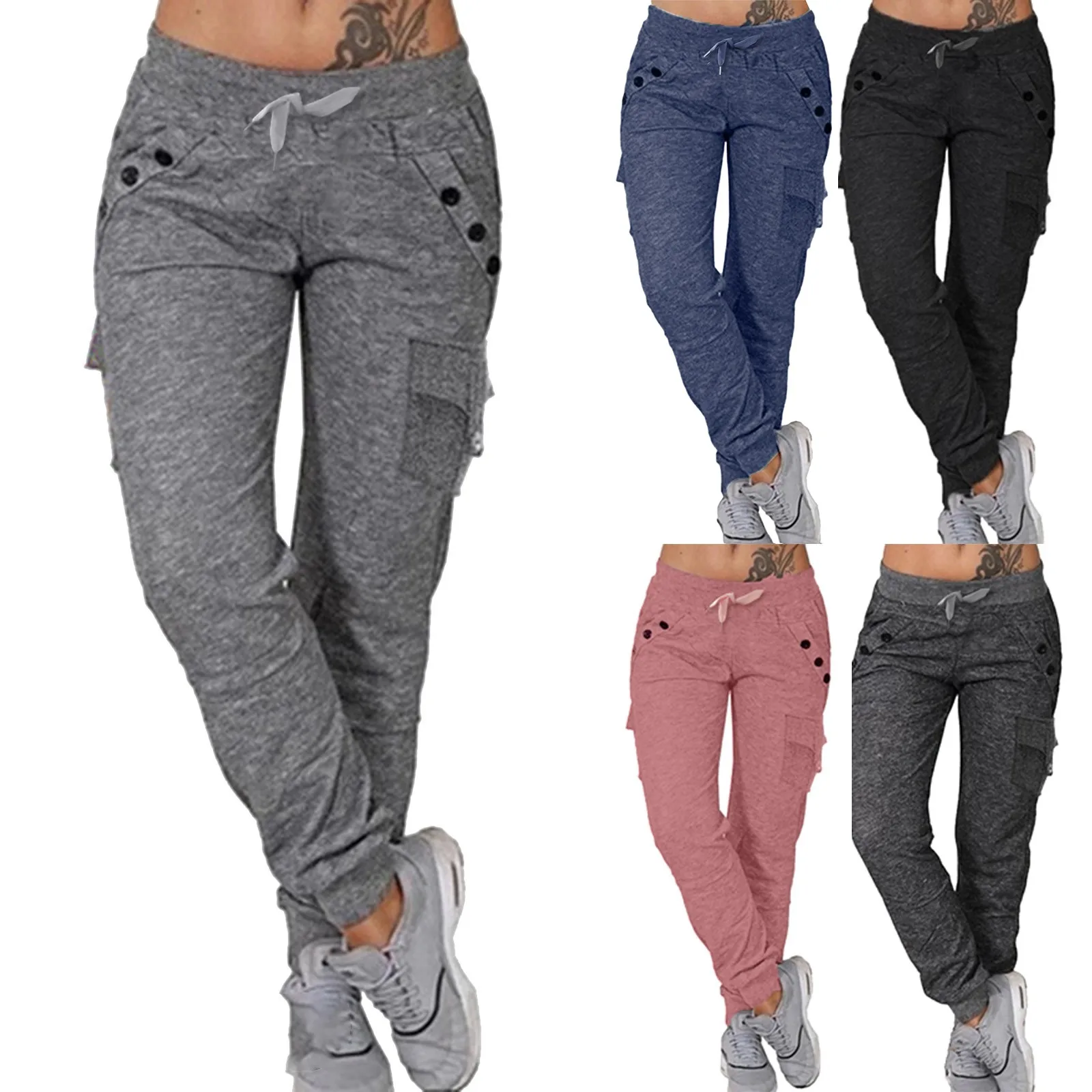 

2023 Autumn Loose Sports Pants Women Solid Black Gray Pantalones Mujer Pantalon Femme Jogger Trousers Plus Size Women Leggings