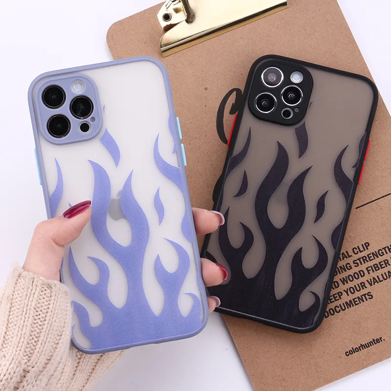 

Creative Pattern Frosted Phone Case for iphone 13 12 11 Pro Max X XR XS XSMAX 7 8 Plus 13mini All-inclusive Transparent Cover