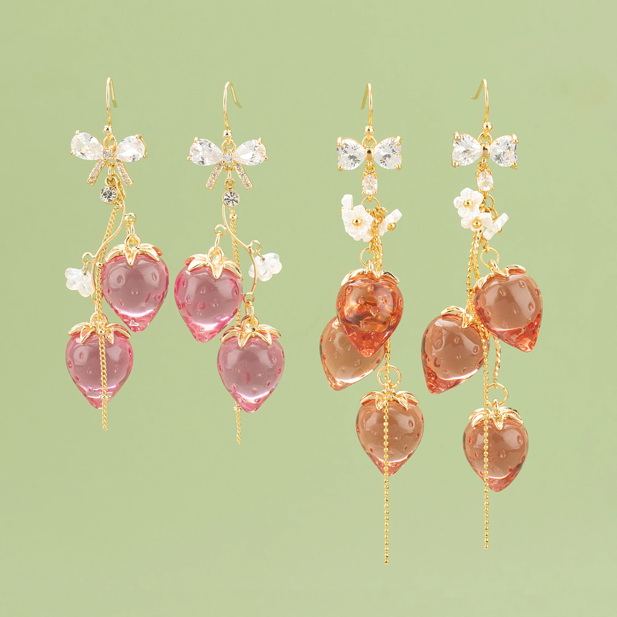 YEGUI MF93 ювелирные аксессуары акрил позолота 18 карат медь форма клубники подвески