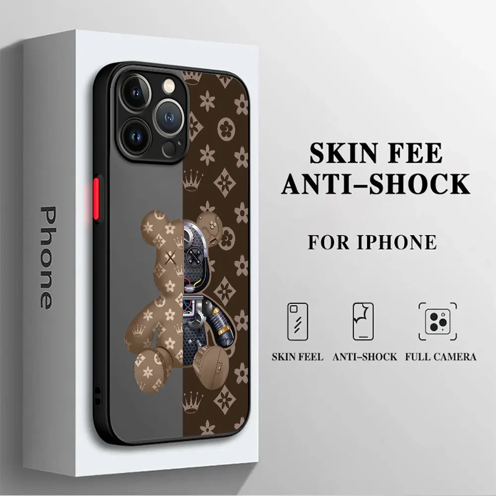 Чехол для телефона Apple iPhone SE 13 Mini XS Max 14 Pro 11 7 8 Plus 12 XR 15ProMax Роскошные роботы медведи