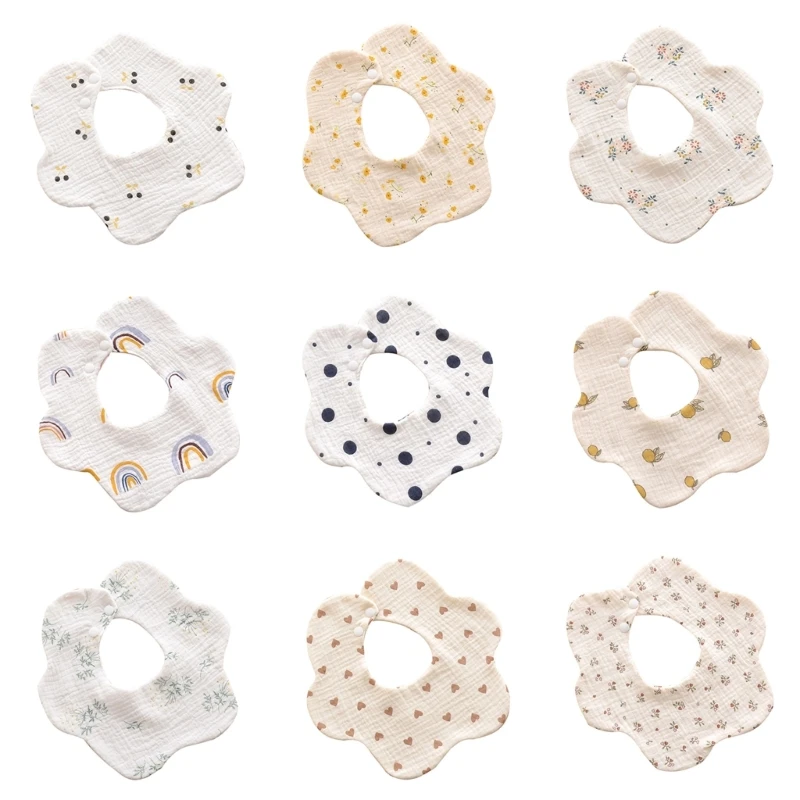 

Baby Teething Bibs Infant Soft Burp Cloth for 0-12M Toddler 6-Layers Saliva Towel Degree Drooling Bibs for Newborns