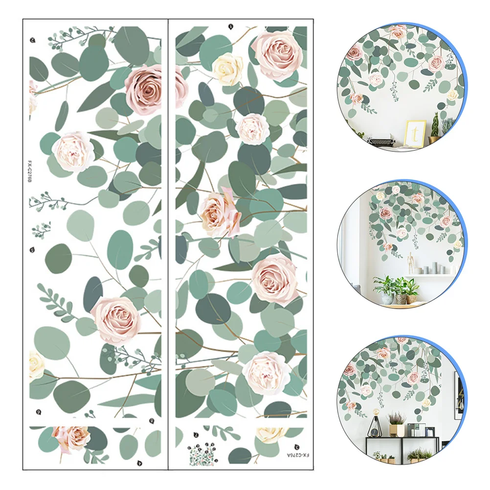 

2pcs Self-adhesive Floral Wall Decal Floral Wall Sticker Removable Wall Decal for Home