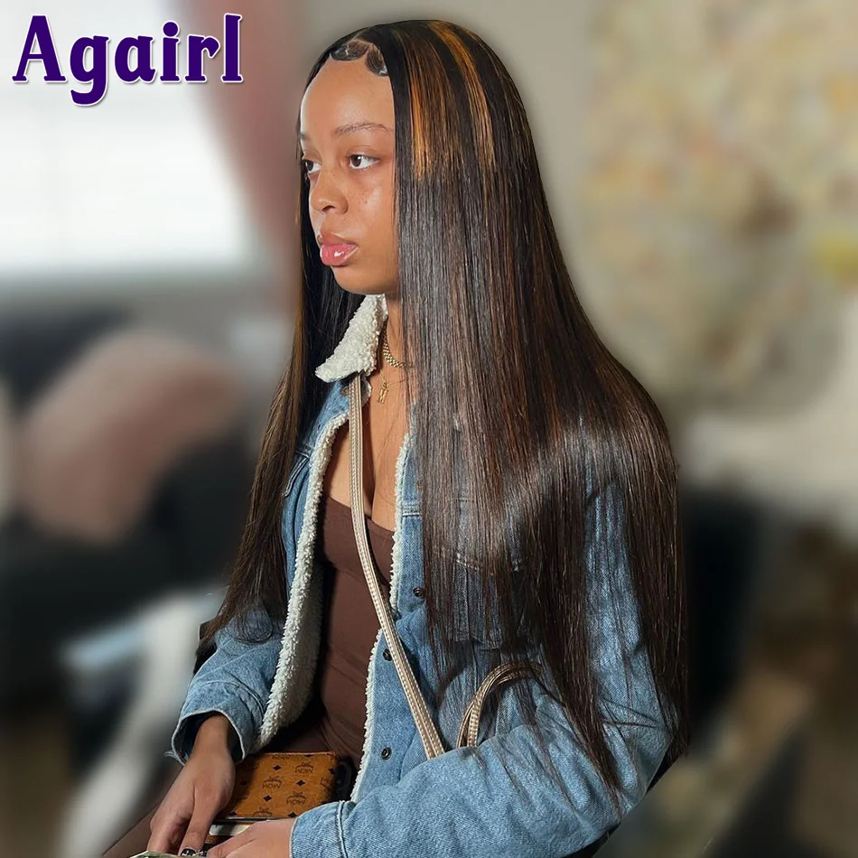 

Ginger Orange Mixed Black Highlight 13x4 13x6 Lace Frontal Wig Bone Straight Human Hair Wigs for Women Glueless 5x5 Closure Wigs