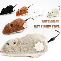funny cat toys clockwork spring power plush mouse toy mechanical motion rat cat dog playing toy pets interactive