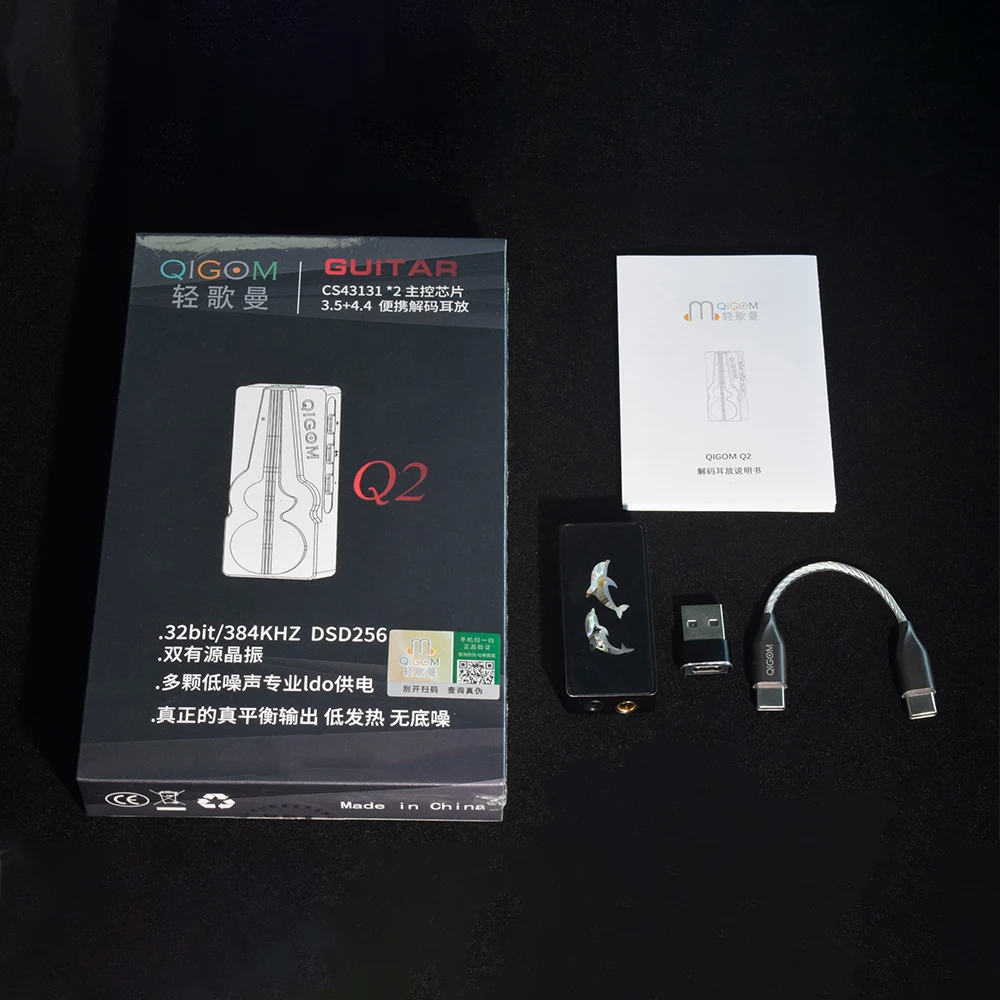 QIGOM Q2 USB C DAC усилитель для наушников с чипом CS43131, Hi-Res Audio 24бит192кГц, портативный усилитель для IEM-наушников для аудиофилов. (art.: 3920dcebded2b) - 3920dcebded2b