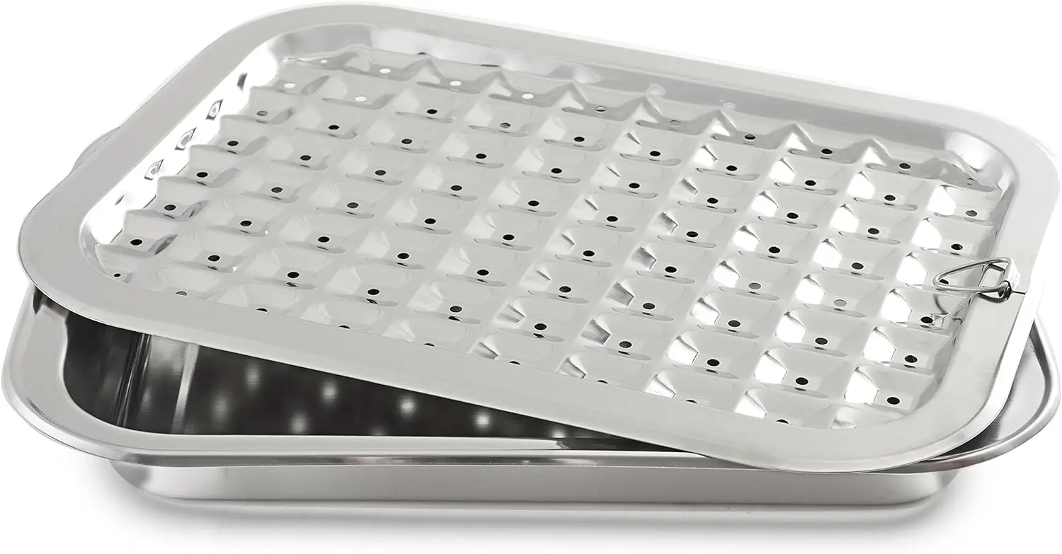 

Stainless Steel Broil/Roast Pan Set, 17 inch, Silver