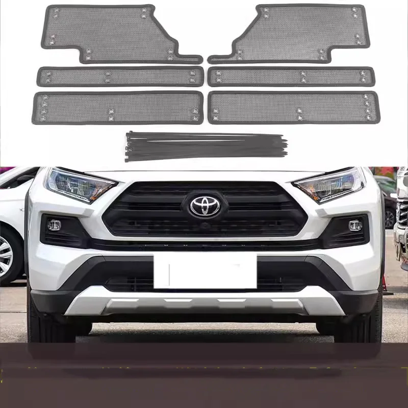 

Передняя решетка для Toyota RAV4 2019 2020 2021 2022 2023 2024 Приключения Автомобильная решетка для насекомых сетка Внешние детали аксессуары