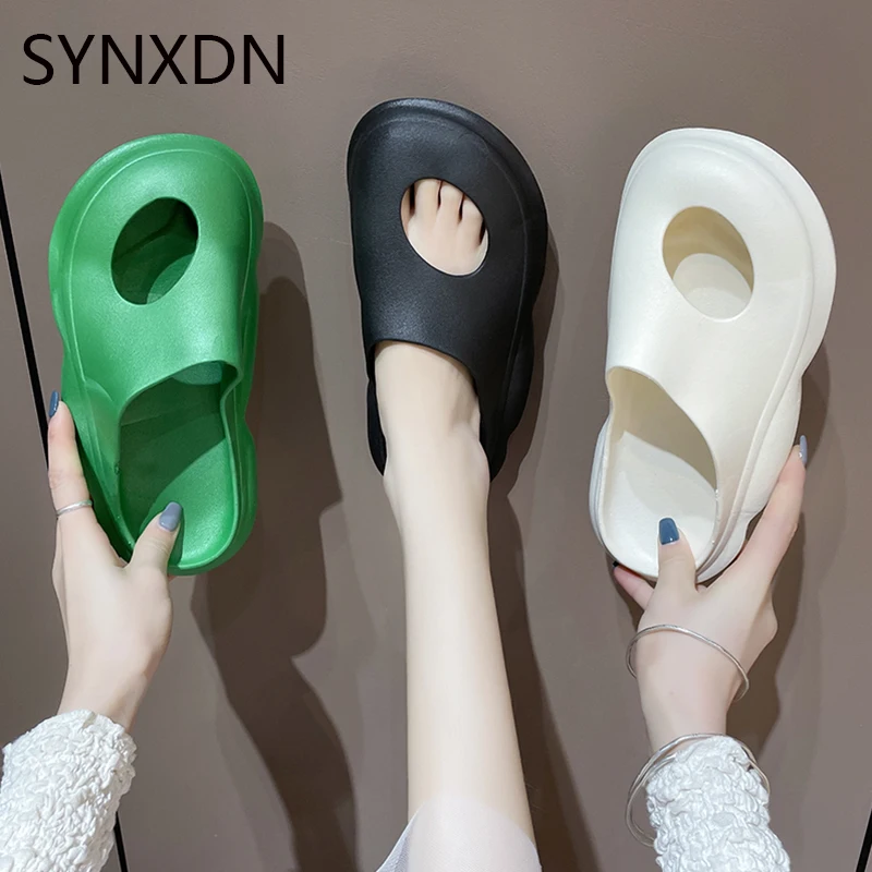 

Women Closed Toe Casual Hollow out Flip Flops Light Comfortable Summer Women Beach Slippers Clogs Sandals Female Summer Slippers