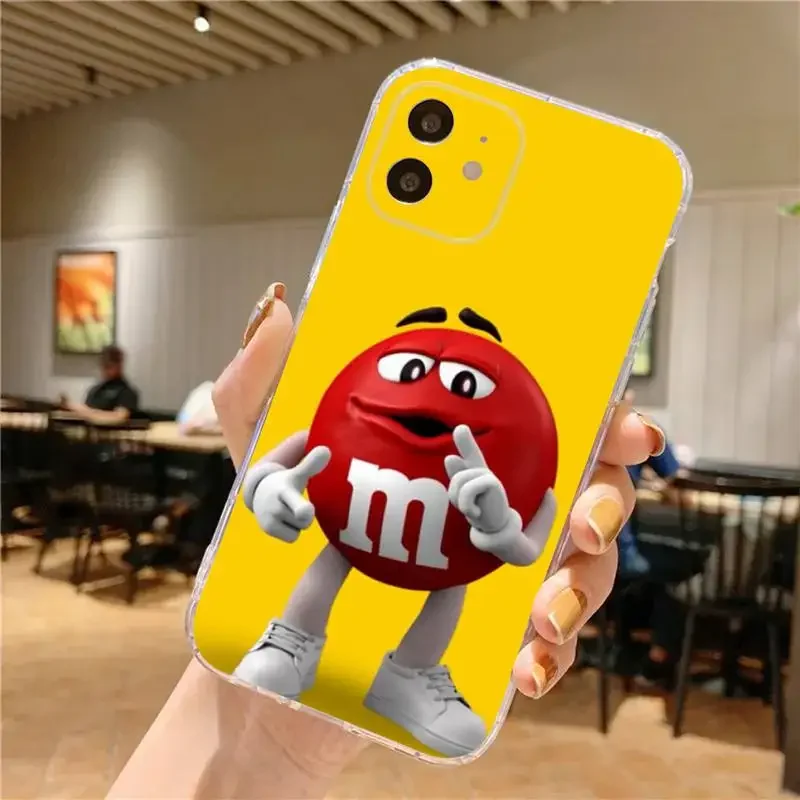 Чехол для телефона M-M&ampMs-s C-Chocolate iPhone 15 14 13 12 11 Plus Pro Max XR XS X 7 8 SE мини-прозрачный