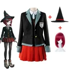 Аниме Danganronpa Yumeno Himiko костюм для косплея школьная униформа для девочек Хэллоуин карнавальные вечерние юбки комплект красный парик Волшебная Шляпа