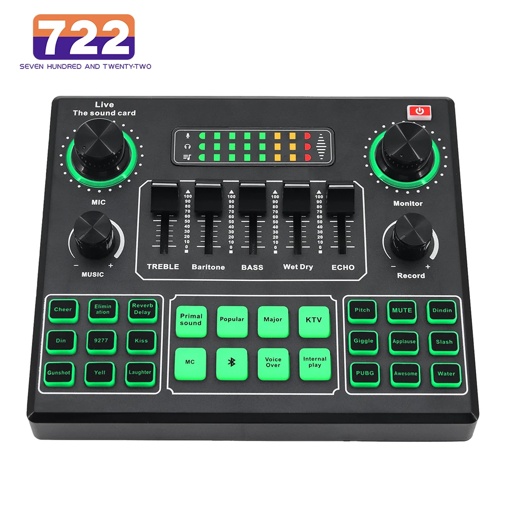Профессиональная звуковая карта в реальном времени 722 портативная