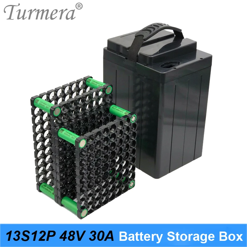 Turmera 48V 52V 24Ah-42Ah Electric Bicycle Battery Box with 13S12P 18650 Holder Welding Nickel for E-bike E-scooter or Golf Use
