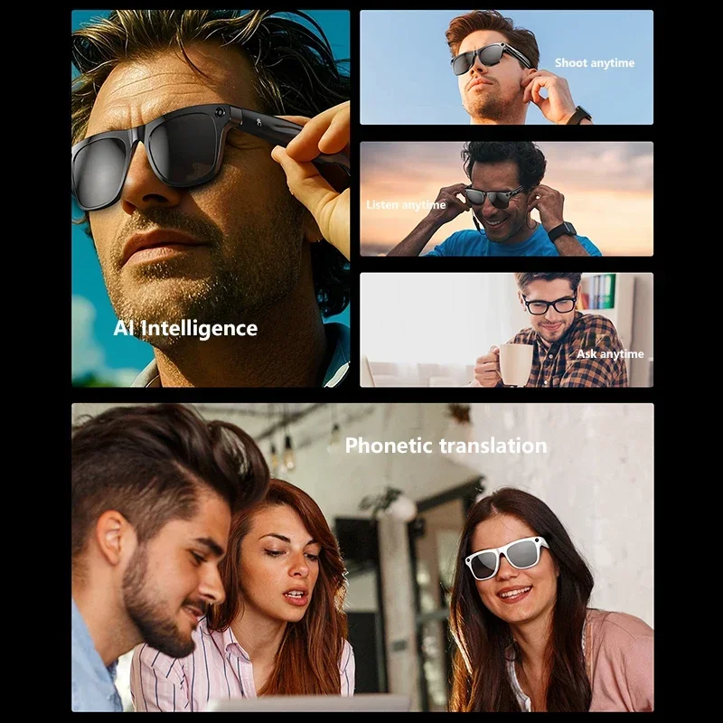 Умные AI-очки Lenovo: 8K HD, камера 800 Мп, Bluetooth-звонки, голосовой помощник, музыкальный плеер, перевод, изменение цвета линз, солнцезащитные очки (art.: 3920da98bbbde) - 3920da98bbbde