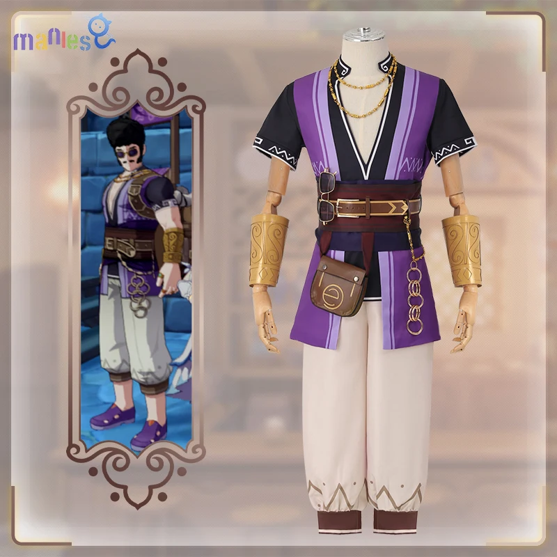 

Manles Genshin Impact косплей костюм игра Genshin Impact NPC Косплей Набор мужская униформа