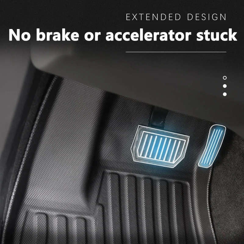 Коврик для ног из ТПЭ водонепроницаемые коврики пола подходит Tesla Model X коврик на 6