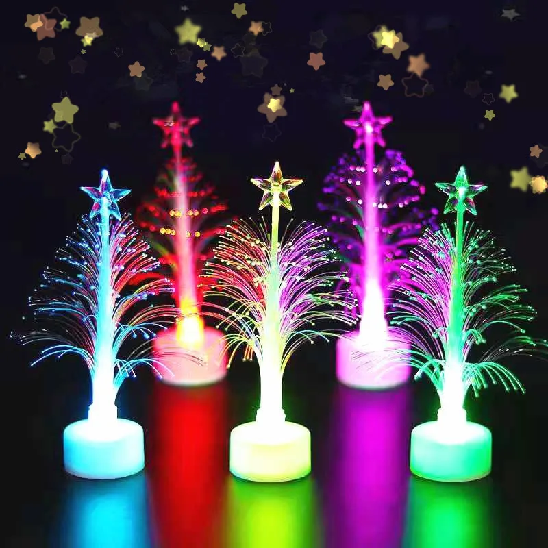 

HOT SALE Christmas Tree Optical Fiber LED Toy Deco Christmas Tree Color Changing LED Night Light New Year Home Decoration