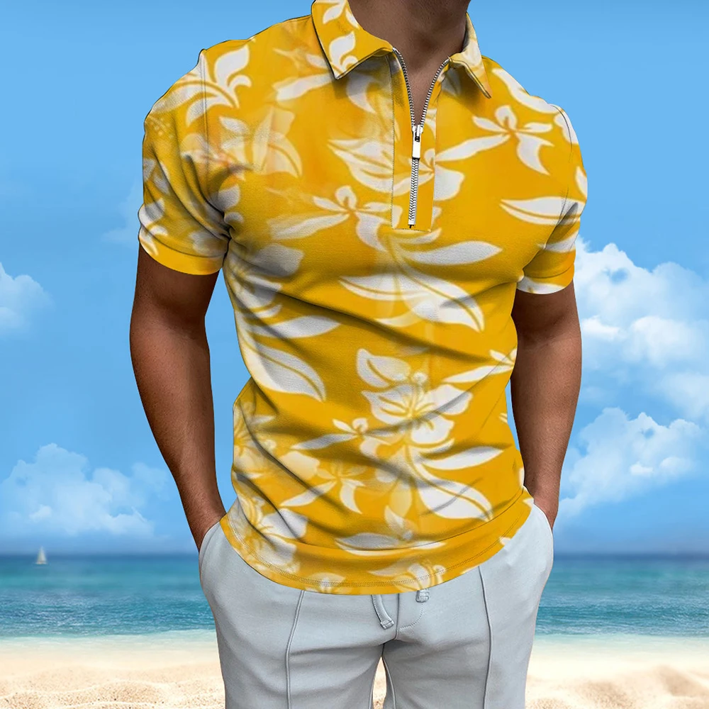 

Рубашка-поло мужская с принтом кокосового дерева, Повседневная модная пляжная сорочка для отдыха, гавайская Спортивная дышащая удобная Роскошная Шир, лето