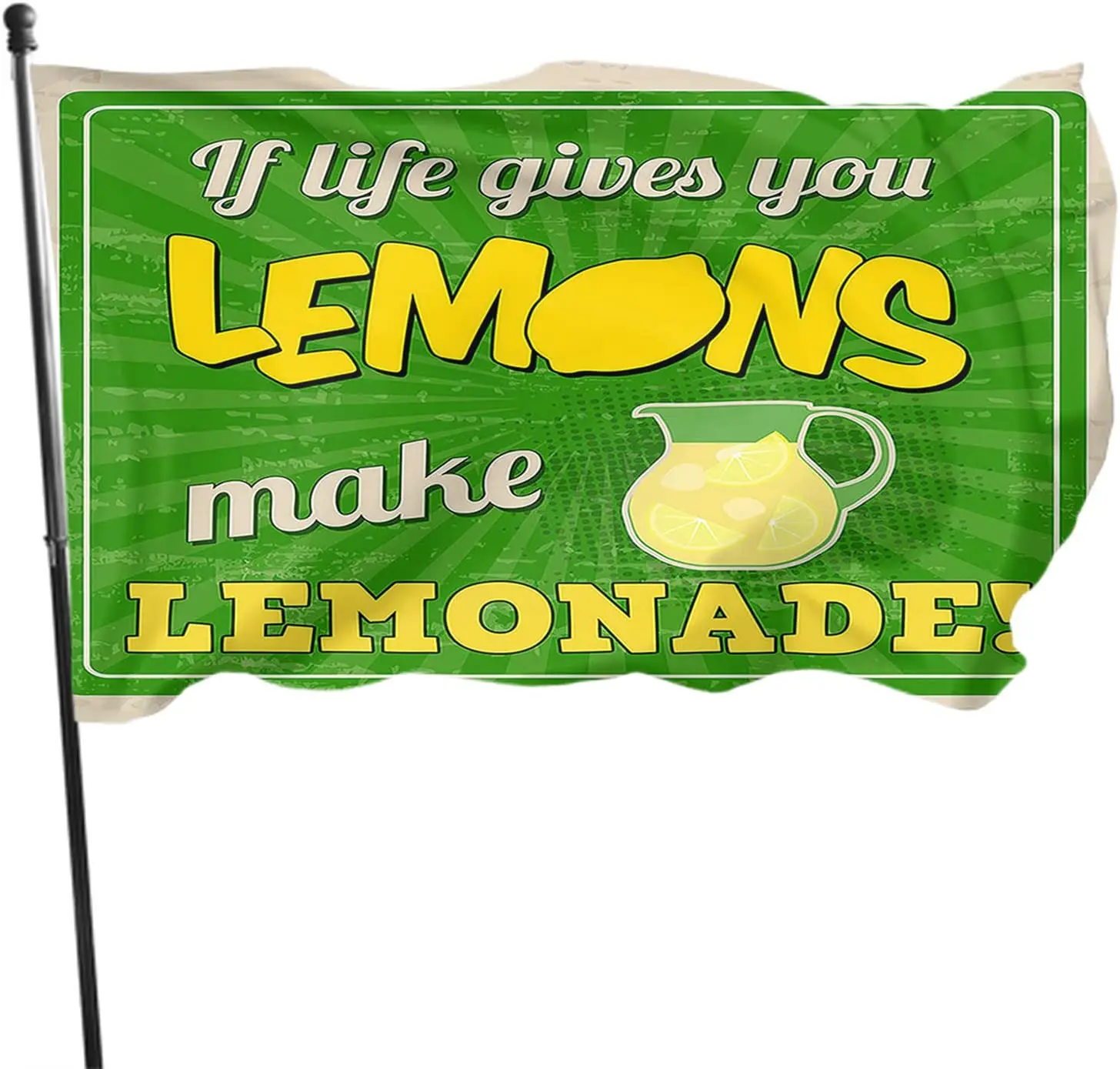 

Lemon Flag 3x5 FT Vintage Pop Art If Life Gives You Lemon Make Lemonade Inspirational Quote Outdoor Flags Welcome Yard Banners