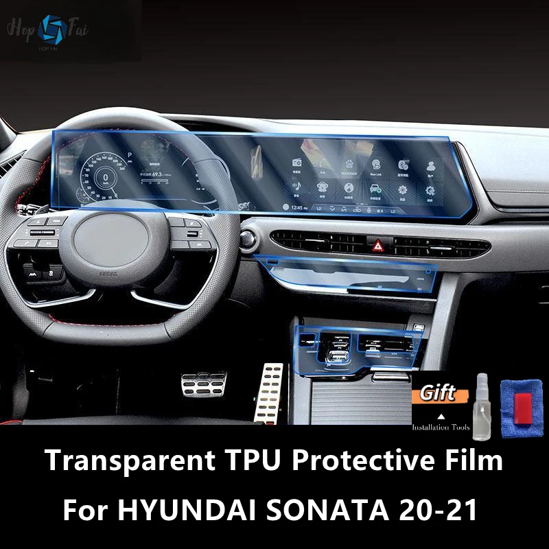 For HYUNDAI SONATA 20-21 Car Interior Center Console Transparent TPU Protective Film Anti-scratch Repair Film Accessories Refit
