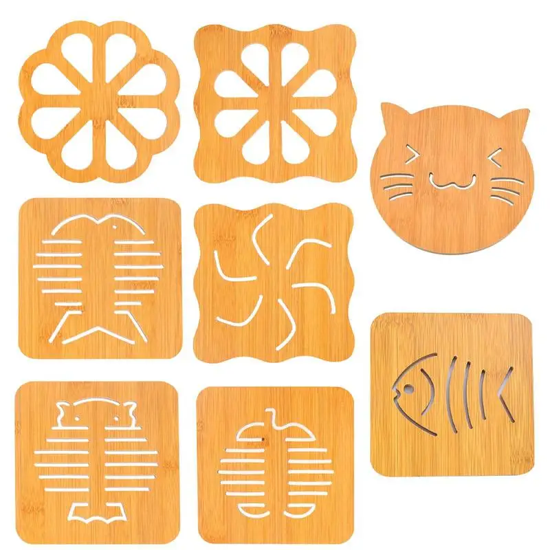

Wooden Coasters for Drinks Heat-insulated for Tabletop Protection Anti-scalding for Pot Bowl Hot Cup for Cafe Restaurant