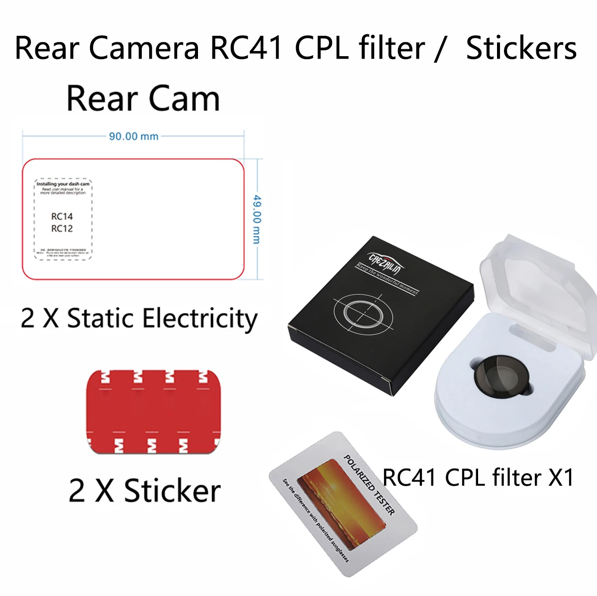 

Для 70mai задняя камера RC41 CPL фильтр для 70mai Dash Cam T800