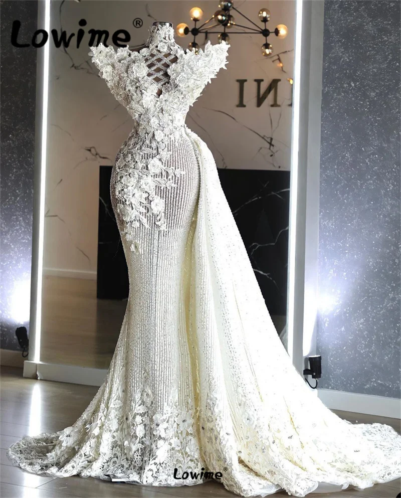 

Ivory Dubai Formal Occasion Dresses Women Evening Gowns Arabic Flower Applique Party Dresses Mermaid Long Prom Dress Custom Made