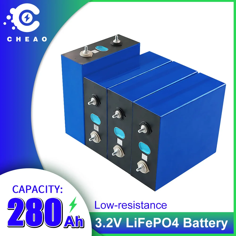 

3.2V Lifepo4 280Ah Battery 6000+ Deep Cycle DIY Cells Rechargeable Lifepo4 Batteries Set for RV Yacht Golf Cart EU US DUTY FREE