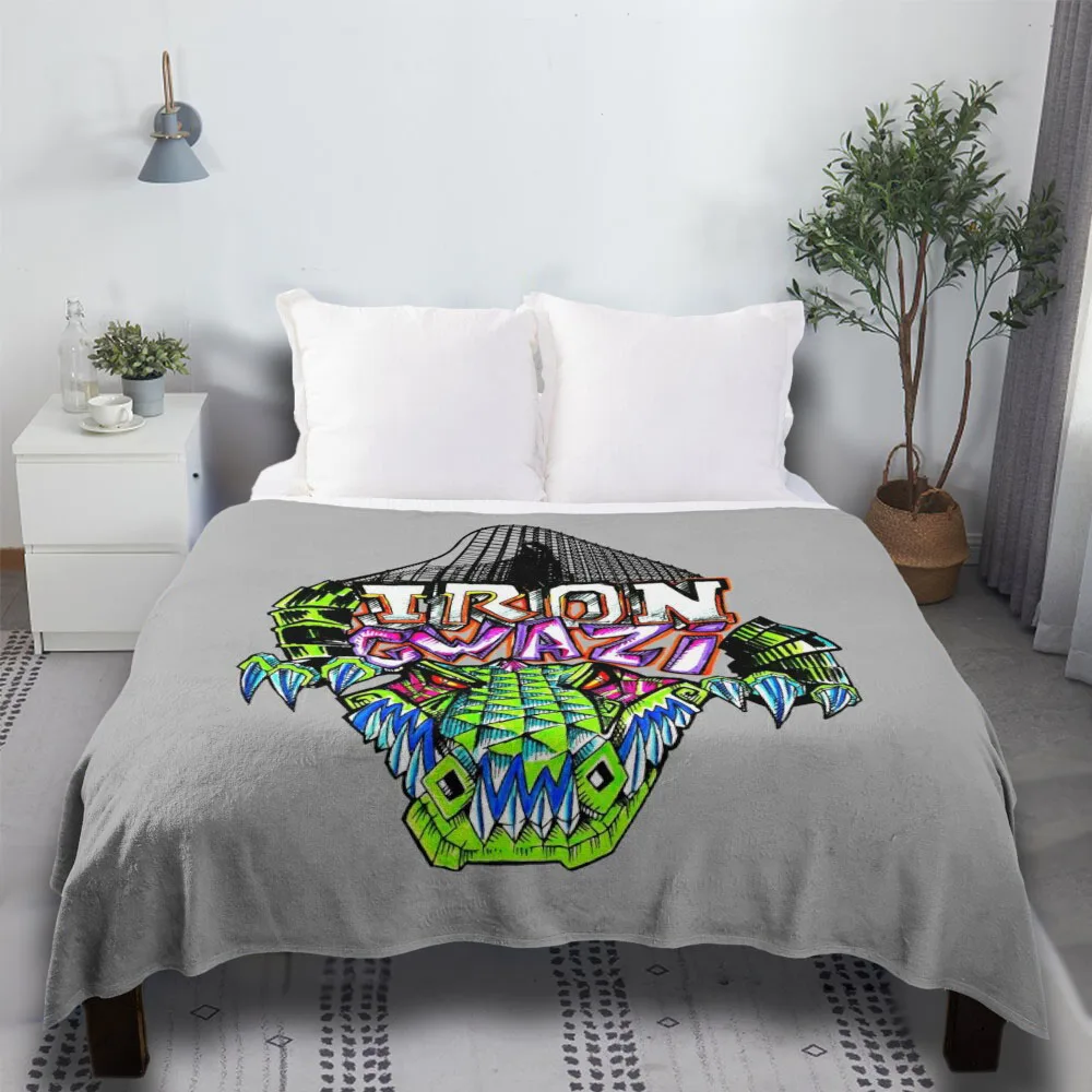 

Iron Gwazi Design Weed Halloween Bestie Sherpa Luxury Anime Throw Blanket