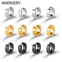 anenjery 316l stainless steel geometric earrings without piercing mens ear clips hip hop party mens womens earrings