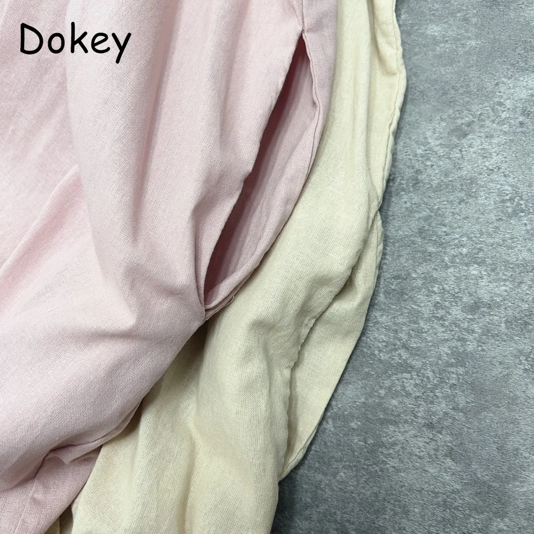 Женское платье на шнуровке Mori Girl милое винтажное свободное из хлопка и льна с