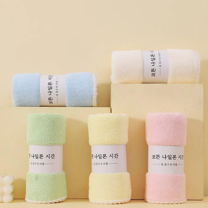 

2pcs/6pcs coral velvet towels, thickened and absorbent household washcloth, wholesaler's super hand gift
