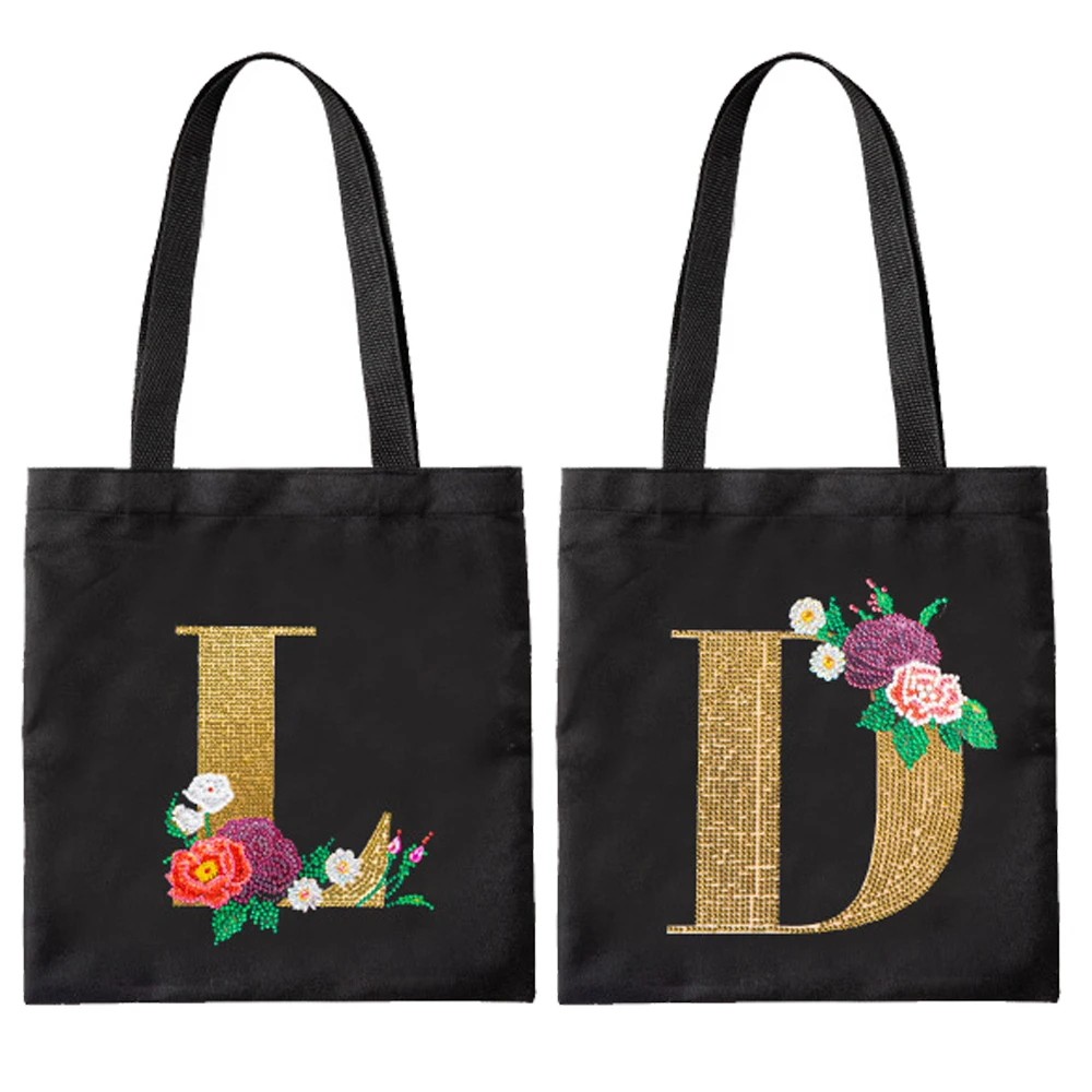 

5D DIY Diamond Painting Tote Handbag Diamond Rhinestones Paintings Shopping Bag Mosaic Art Cross Stitch Diamond Embroidery