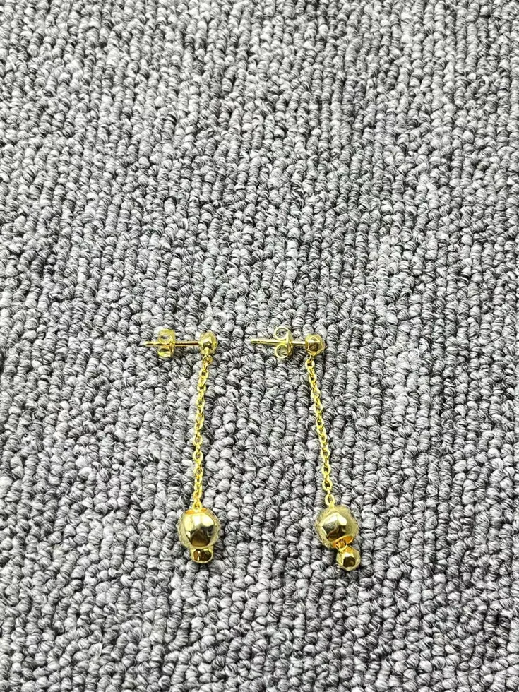 

Spanish Original Fashion plating 925 Silver Color Long Thin Pin Stud Charm Bead Earrings Elegant Jewelry Gift fit uno de 50