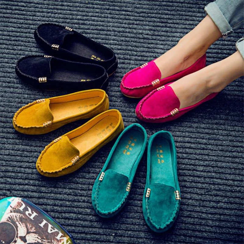

Casual Flat Shoes Spring Summer Flat Women Shoes Slips Soft Round Toe Plus Size Denim Flats Jeans Loafers Zapatos Mujer