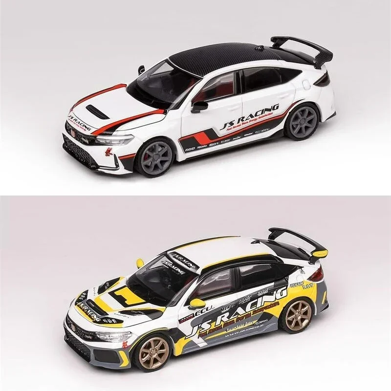 Литая под давлением модель автомобиля Motorhelix MH 1:64 Civic Type-R FL5 J's Racing Pearl White Limited 499