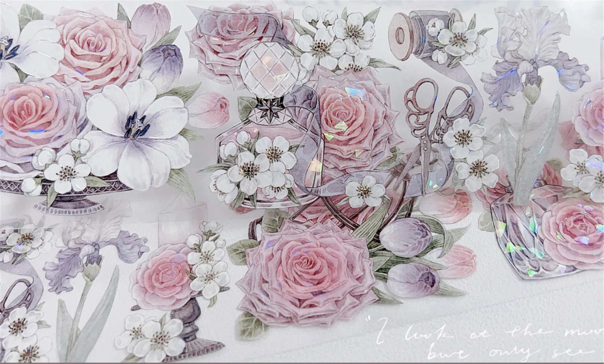 

Винтажная розовая роза тюльпан цветочный Васи ПЭТ лента для изготовления карт украшение Сделай Сам Скрапбукинг План Наклейки