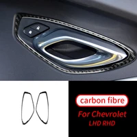 for chevrolet camaro 2017 2019 real carbon fiber door handle frame sticker trim car interior accessories car interior supplies