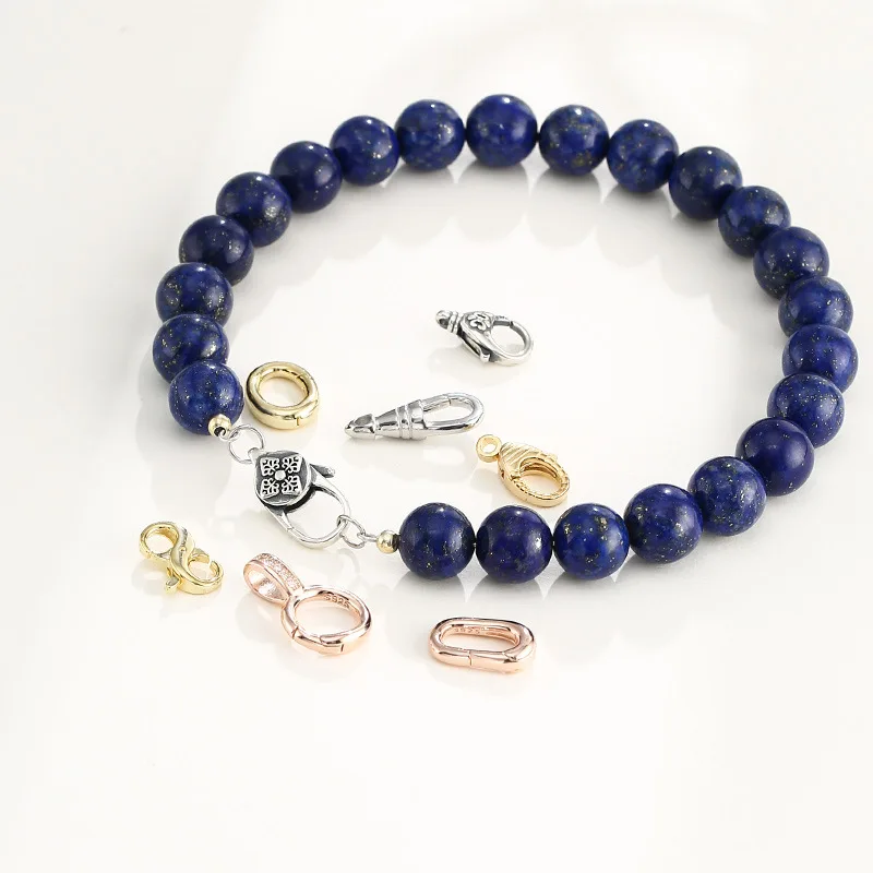 Double Head 8-shaped Buckle S925 Sterling Silver Necklace Buckles Sterling Silver Pearl Universal DIY Jewelry Making Accessories