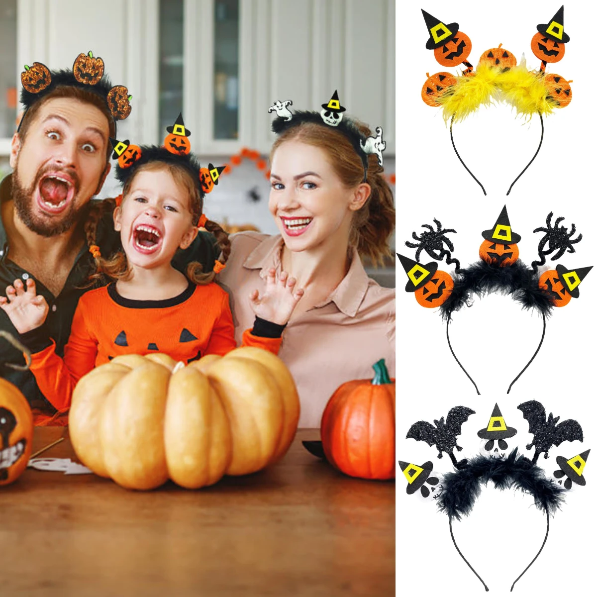 

Halloween Pumpkin Ghost Headband Party Spider Devil Hairband Festival Funny Headwear Decoration Hair Accessories