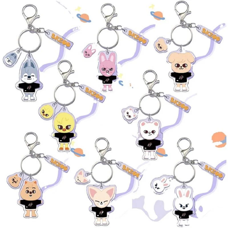 Новый акриловый двусторонний брелок с подвеской из мультфильма SKZOO персонажи