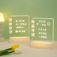 new handwriting night light usb3aaa battery powered blank acrylic led writing board with mark pen color changing lamp for decor