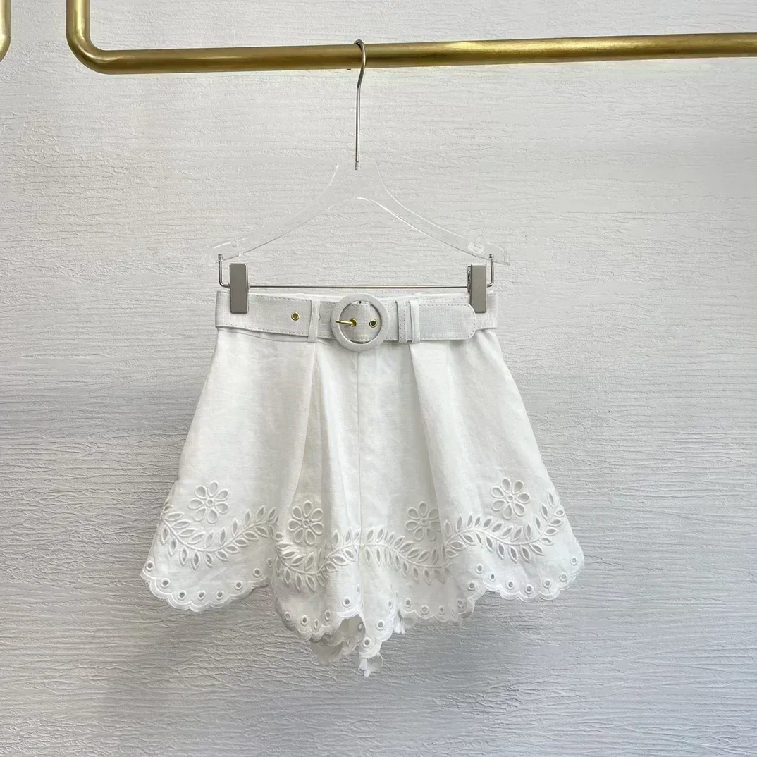 2024 новая высококачественная однотонная белая блузка с короткими рукавами и