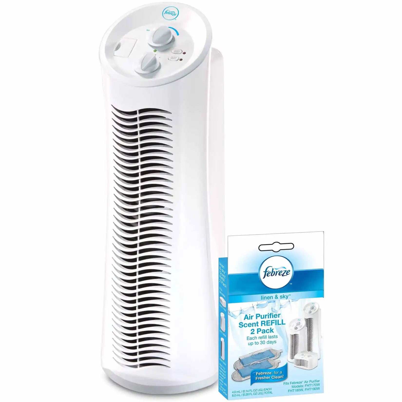 

HUANQIUTower Air Purifier with Linen & Sky Scent Cartridge Value Bundle