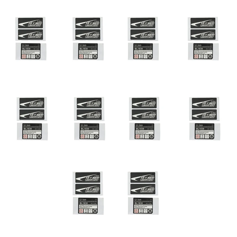 

10 Sets Of BL1830 Label Lithium Ion Battery 18V Sticker Label Suitable For Makita 18V Battery Logo