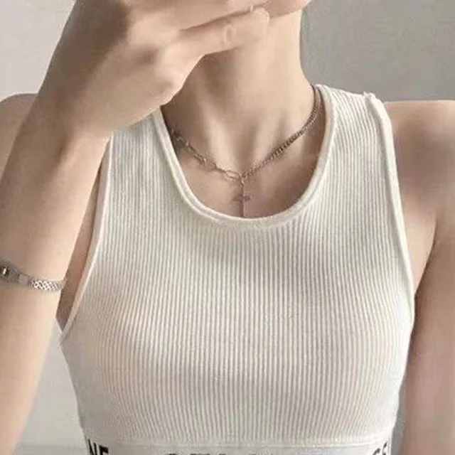 Woman Clothing Women Luxury Brand Tank Top Embroidery High Quality Knitted Letter Tank Tops High Street Sweat Absorption 2
