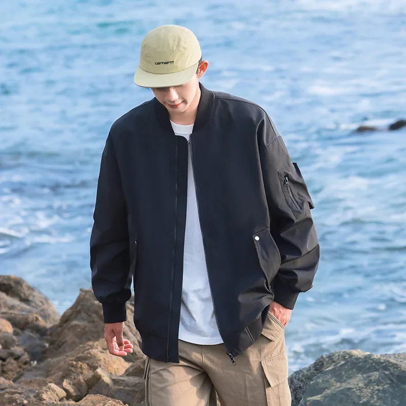 2024 новинка весны и осени модная мужская куртка-бомбер свободная винтажная