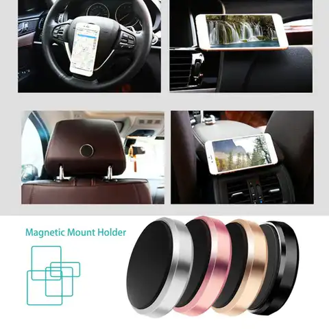 360 Круглый магнитный штатив для автомобиля, универсальный магнитный кронштейн для iPhone, Samsung, Xiaomi
