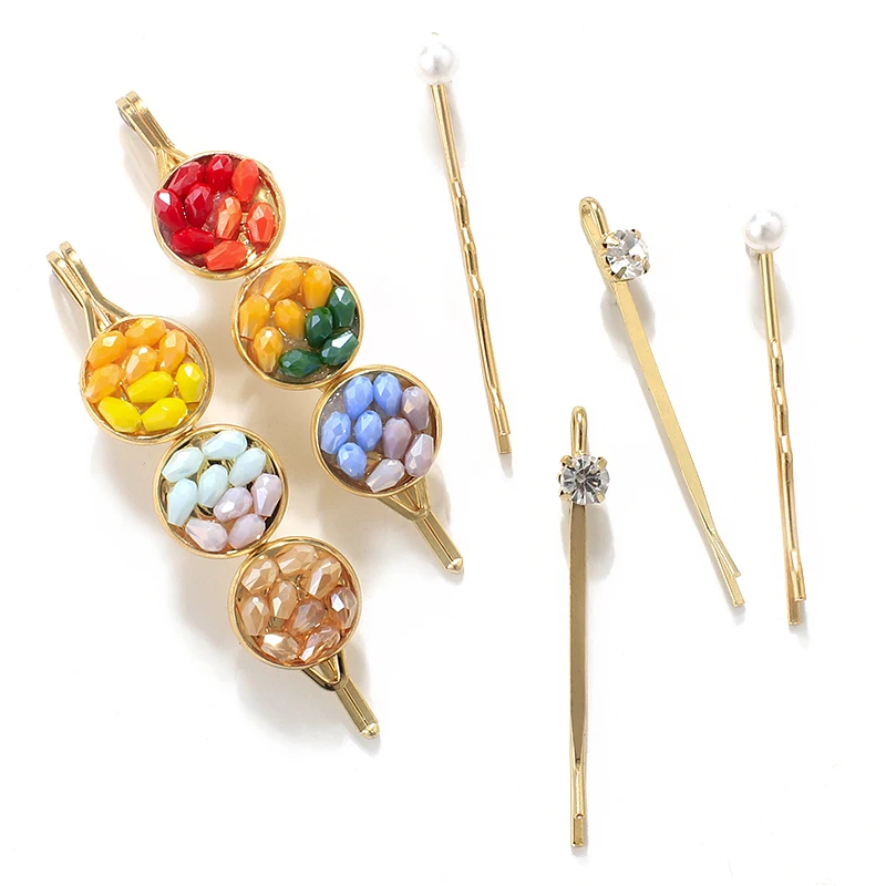Ful Crystal Pineapple Hairpin For Women Girls Summer Geometric Duckbill Clamp Headdress Hair Clip Accessories