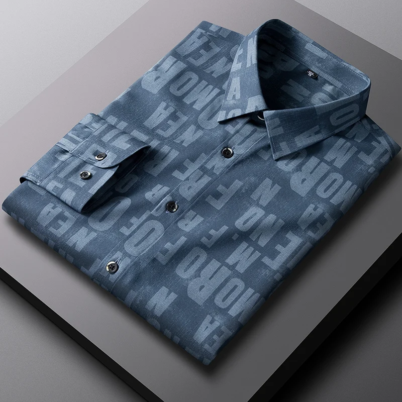 Male with Easy care Formal Top Stretch Anti-Wrinkle No-Ironing Mens Long Sleeved Dress Shirt Regular Fit Soft Comfortable shirt